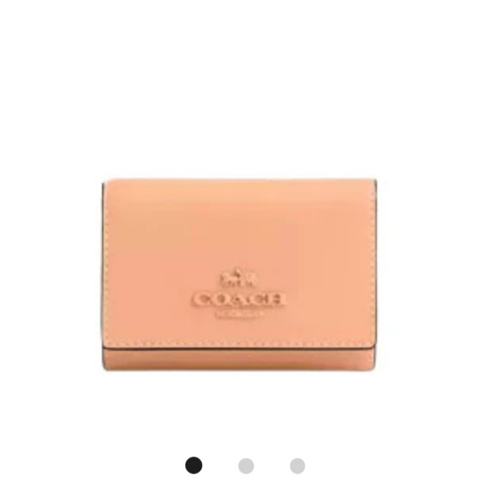 Coach Leathr Micro Wallet (Peach/Coral)